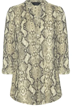 M&Co Womens M&Co Brown Snake Print Half Placket Shirt