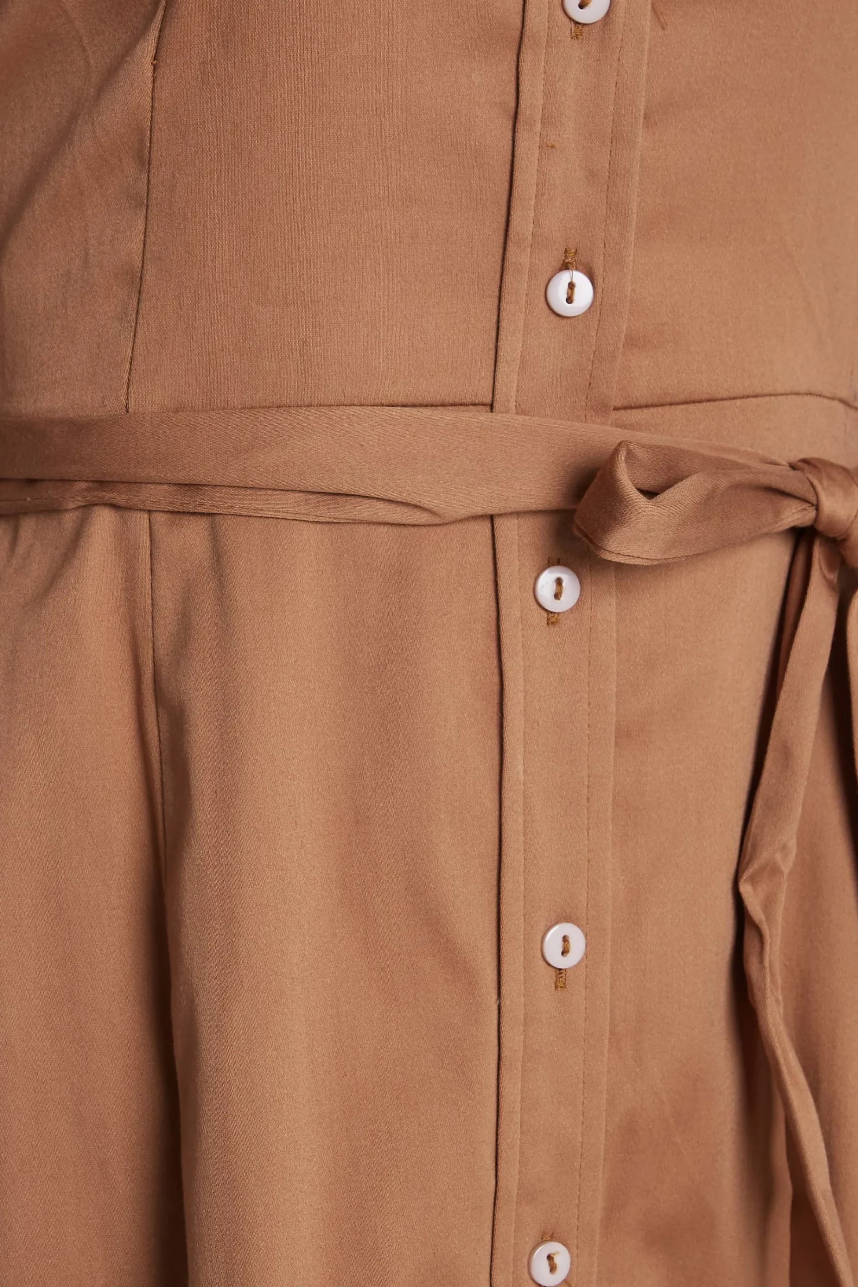 M&Co Womens M&Co Brown Tie Waist Shirt Dress