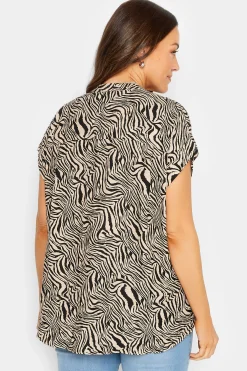 M&Co Womens M&Co Brown Zebra Print Shirt