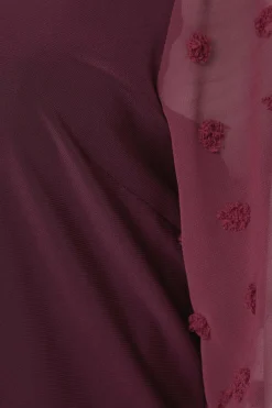 M&Co Womens M&Co Burgundy Red Dobby Sleeve Blouse