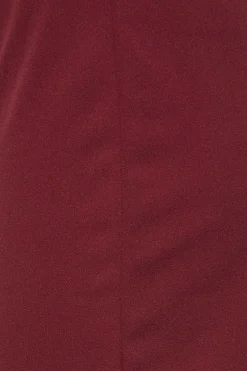 M&Co Womens M&Co Burgundy Red Stretch Tapered Trousers