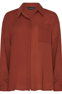 M&Co Womens M&Co Burnt Orange Button Through Pocket Shirt