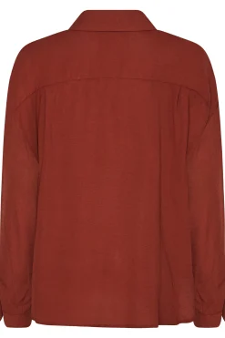 M&Co Womens M&Co Burnt Orange Button Through Pocket Shirt