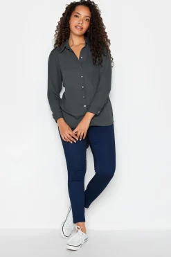M&Co Womens M&Co Charcoal Grey Tie Back Tunic Shirt