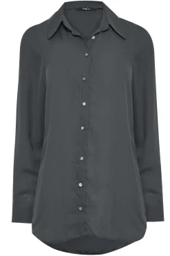 M&Co Womens M&Co Charcoal Grey Tie Back Tunic Shirt
