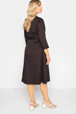 M&Co Womens M&Co Chocolate Brown Tie Waist Shirt Dress
