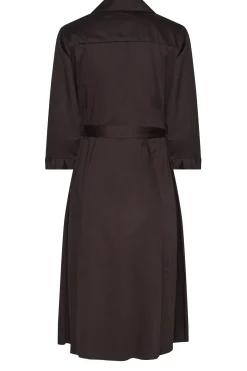 M&Co Womens M&Co Chocolate Brown Tie Waist Shirt Dress
