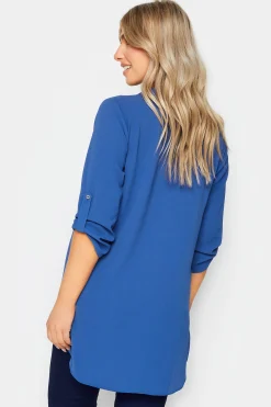 M&Co Womens M&Co Cobalt Blue Statement Button Tab Sleeve Shirt