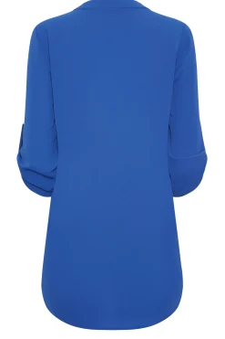 M&Co Womens M&Co Cobalt Blue Statement Button Tab Sleeve Shirt