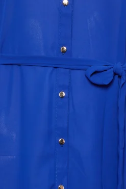 M&Co Womens M&Co Cobalt Blue Tie Waist Blouse