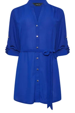 M&Co Womens M&Co Cobalt Blue Tie Waist Blouse