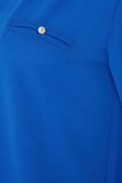M&Co Womens M&Co Cobalt Blue Tab Sleeve Blouse