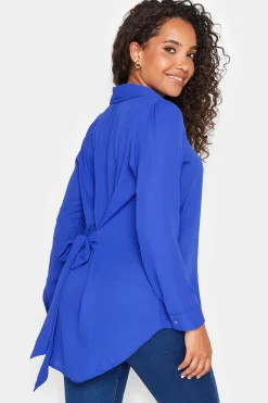 M&Co Womens M&Co Cobalt Blue Button Through Tunic Shirt