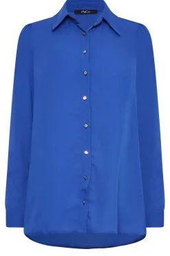 M&Co Womens M&Co Cobalt Blue Button Through Tunic Shirt