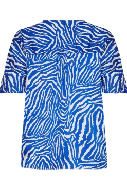 M&Co Womens M&Co Cobalt Blue Zebra Print Shirt