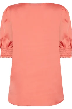 M&Co Womens M&Co Coral Pink Frill Front Blouse