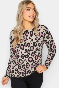 M&Co Womens M&Co Cream & Pink Animal Print Jumper