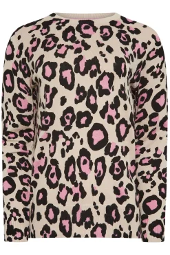 M&Co Womens M&Co Cream & Pink Animal Print Jumper