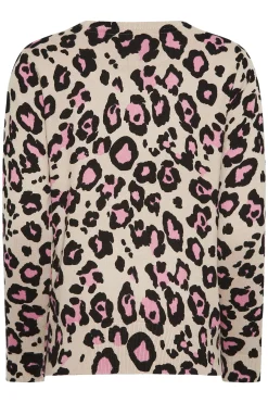 M&Co Womens M&Co Cream & Pink Animal Print Jumper