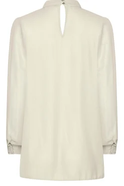 M&Co Womens M&Co Cream Keyhole Back High Neck Blouse