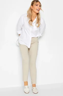 M&Co Womens M&Co Cream Stretch Bengaline Trousers