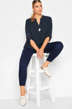 M&Co Womens M&Co Dark Blue Statement Button Blouse