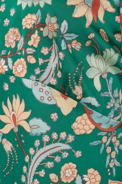 M&Co Womens M&Co Dark Green Floral Tie Back Blouse