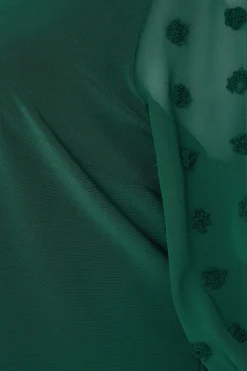M&Co Womens M&Co Dark Green Polka Dot Short Sleeve Blouse