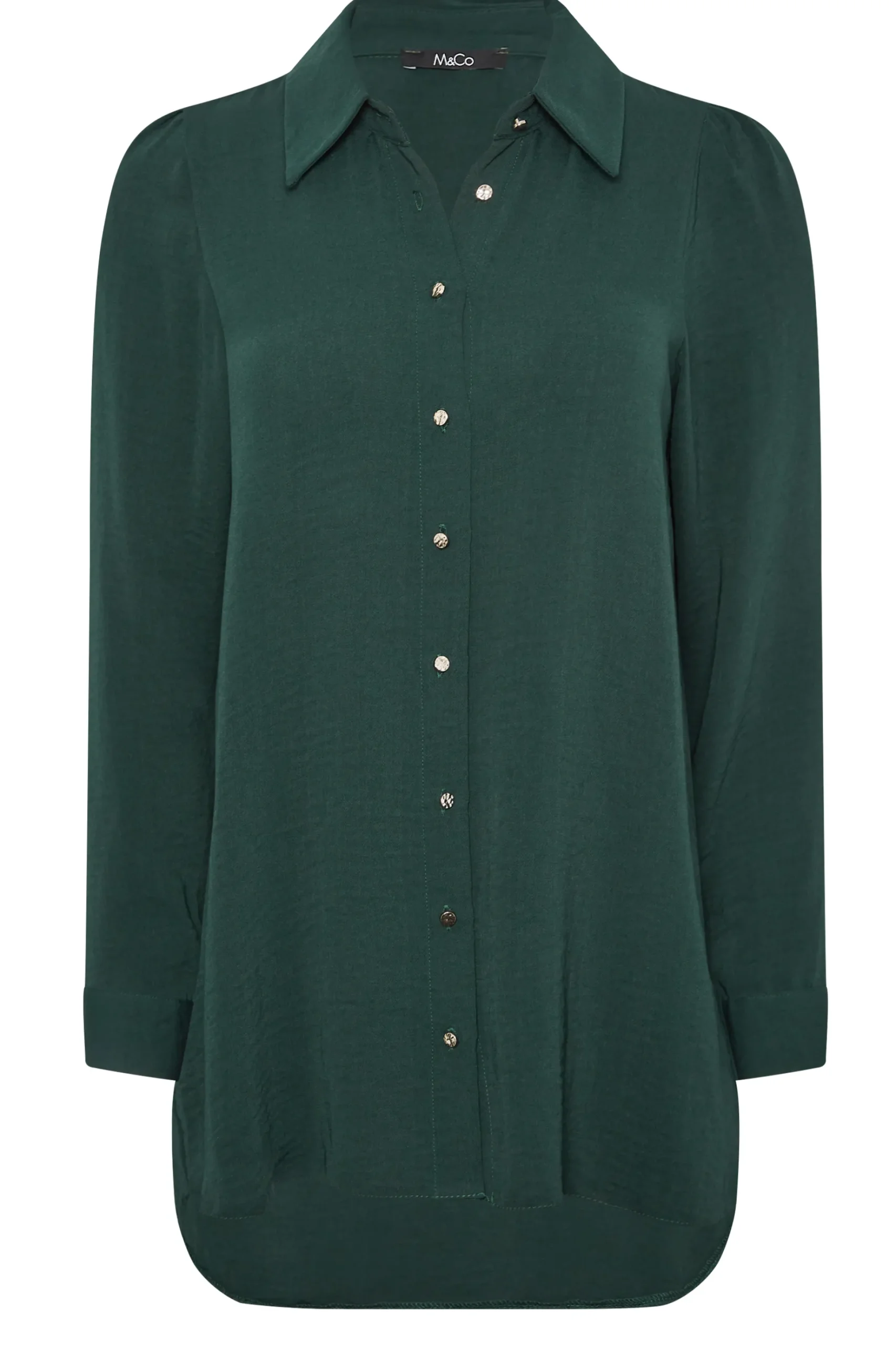 M&Co Womens M&Co Dark Green Tie Back Tunic Shirt