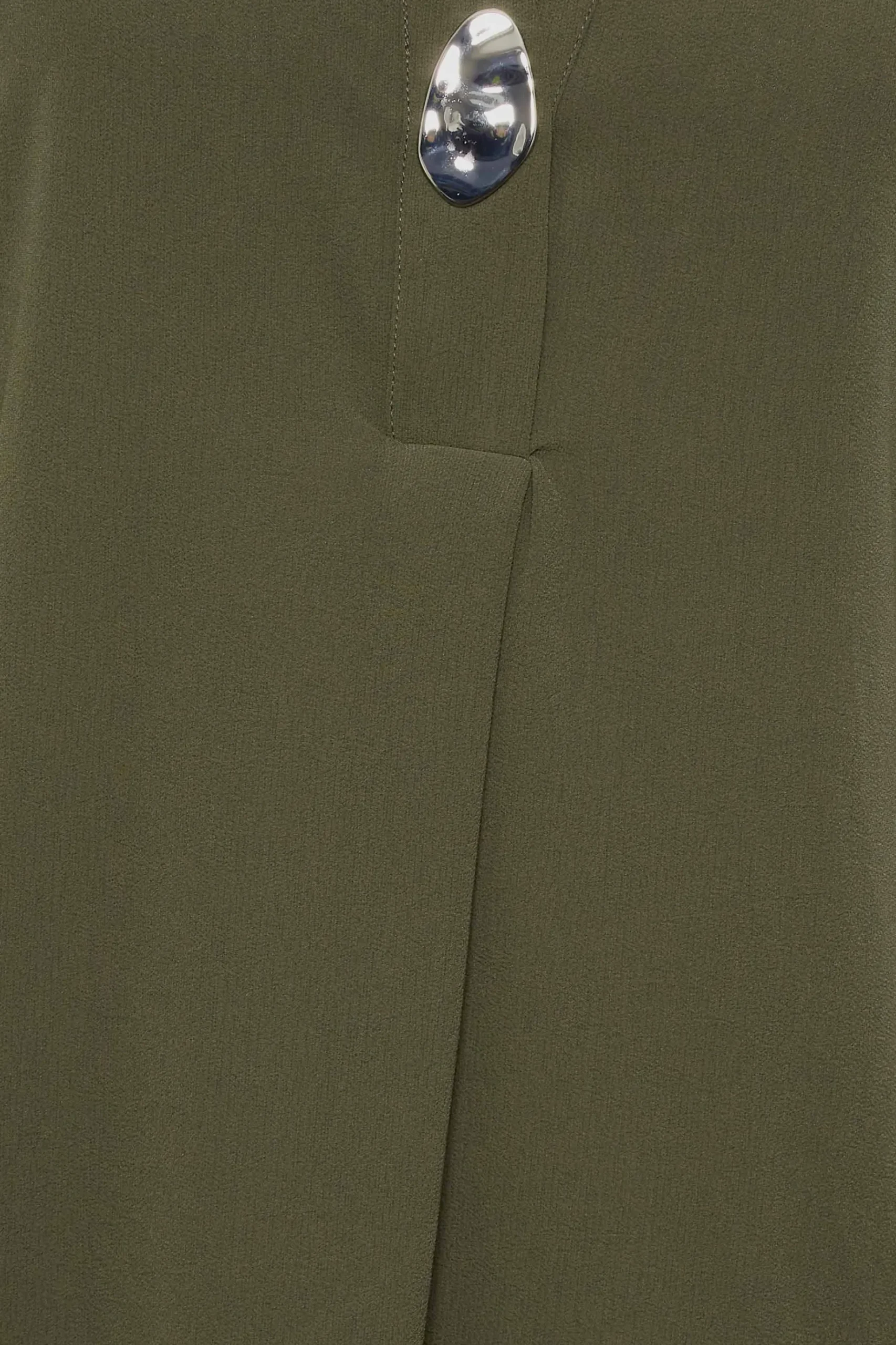 M&Co Womens M&Co Dark Green Statement Button Tab Sleeve Shirt
