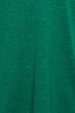 M&Co Womens M&Co Dark Green V-Neck Long Sleeve Cotton Blend T-Shirt