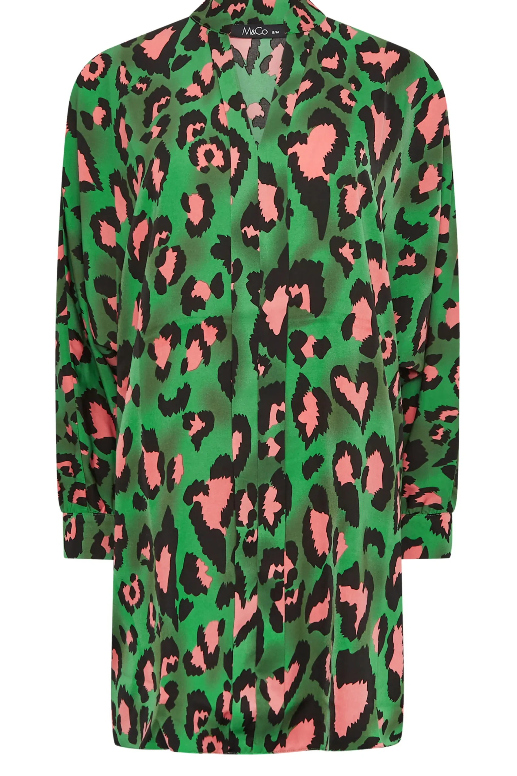M&Co Womens M&Co Dark Green Leopard Print Blouse