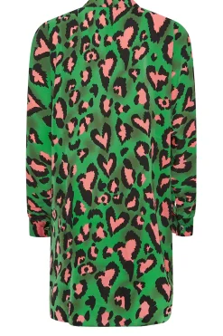 M&Co Womens M&Co Dark Green Leopard Print Blouse