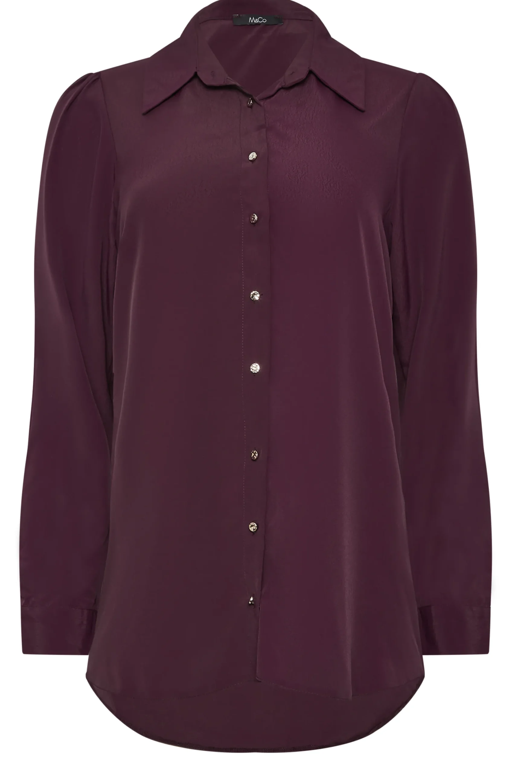 M&Co Womens M&Co Dark Purple Tie Back Tunic Shirt