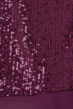 M&Co Womens M&Co Dark Purple Sequin Tie Back Top