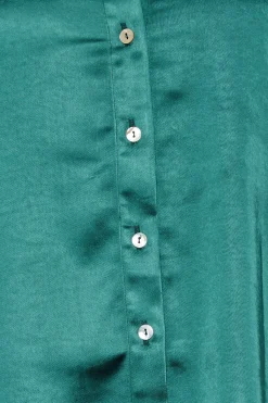 M&Co Womens M&Co Emerald Green Satin Shirt
