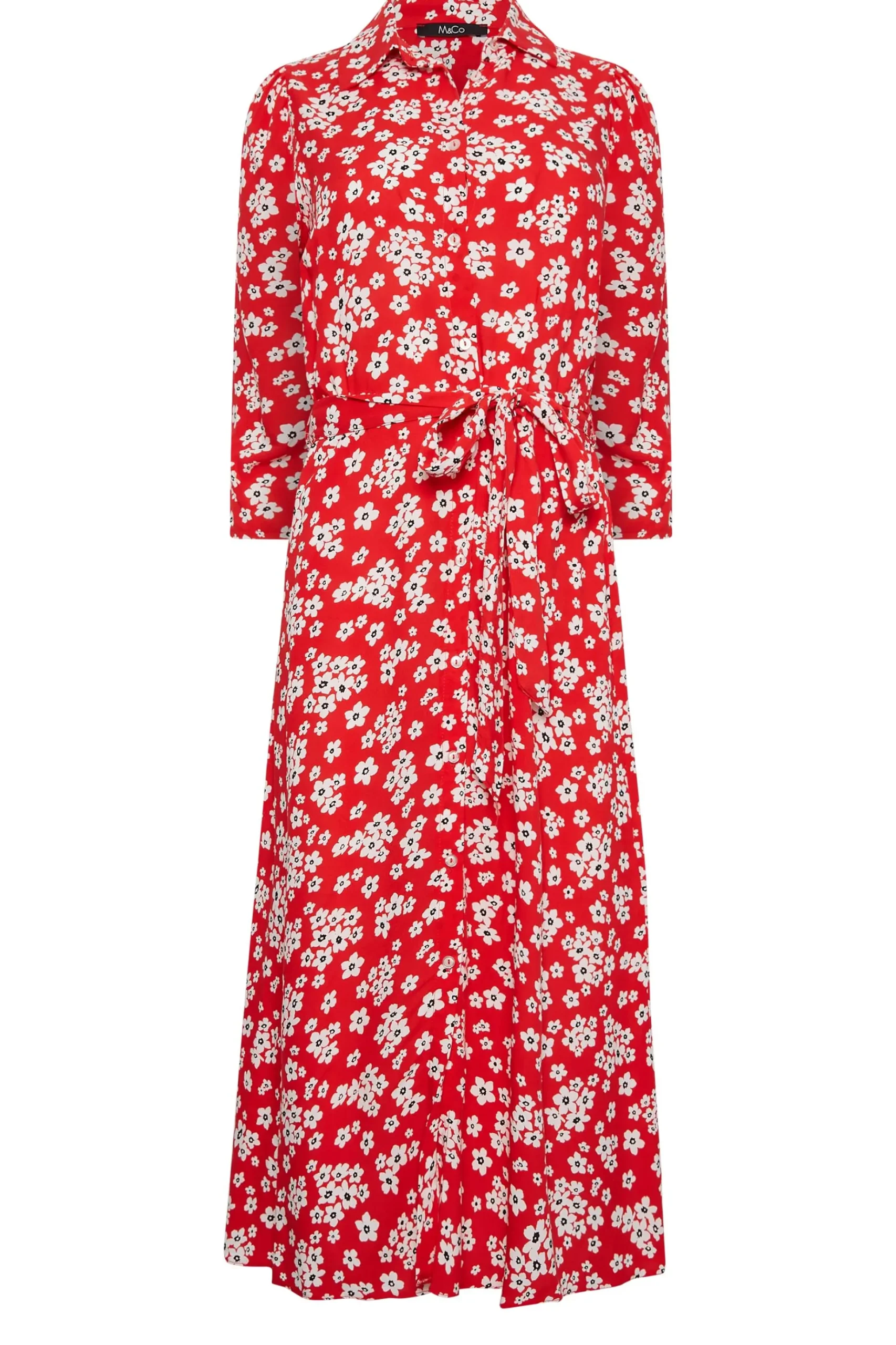 M&Co Womens M&Co Floral Print Button Through Midi Dress