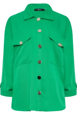 M&Co Womens M&Co Forest Green Button Tunic Shirt
