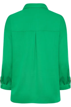 M&Co Womens M&Co Forest Green Button Tunic Shirt