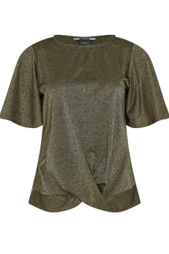 M&Co Womens M&Co Gold Angel Sleeve Wrap Top