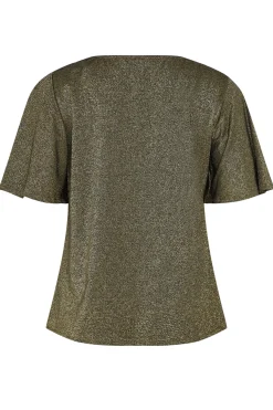 M&Co Womens M&Co Gold Angel Sleeve Wrap Top