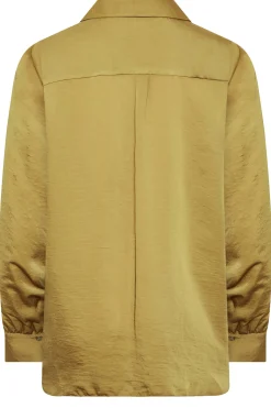 M&Co Womens M&Co Gold Satin V-Neck Blouse