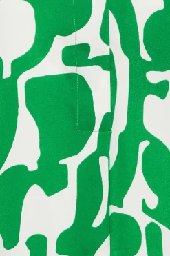 M&Co Womens M&Co Green & White Abstract Print 3/4 Sleeve Blouse