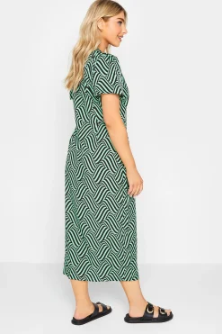 M&Co Womens M&Co Green Abstract Stripe Wrap Dress