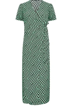 M&Co Womens M&Co Green Abstract Stripe Wrap Dress