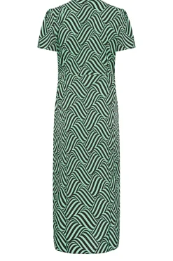 M&Co Womens M&Co Green Abstract Stripe Wrap Dress