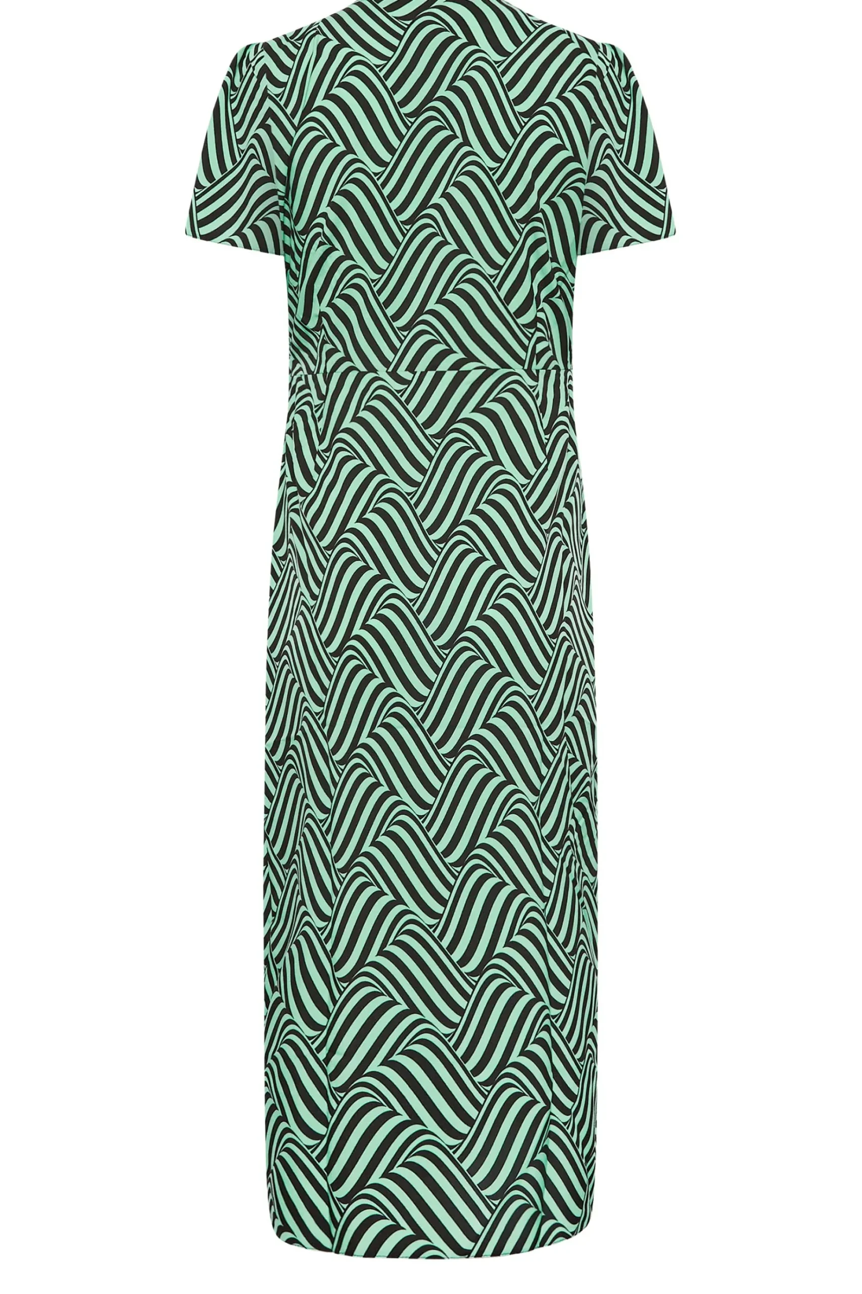 M&Co Womens M&Co Green Abstract Stripe Wrap Dress