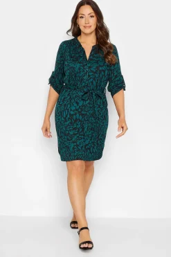 M&Co Womens M&Co Green Animal Print Tie Waist Tunic Dress
