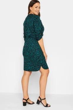 M&Co Womens M&Co Green Animal Print Tie Waist Tunic Dress