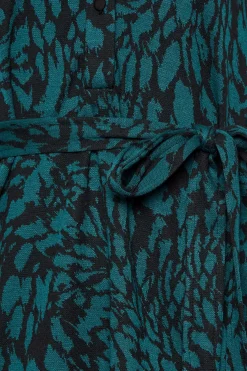 M&Co Womens M&Co Green Animal Print Tie Waist Tunic Dress